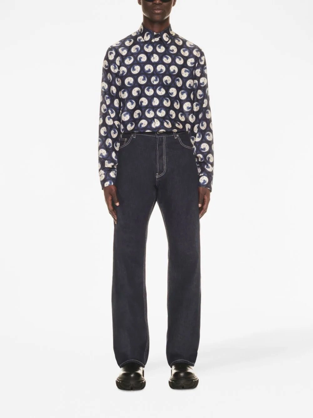 Embroidered-Logo Jeans