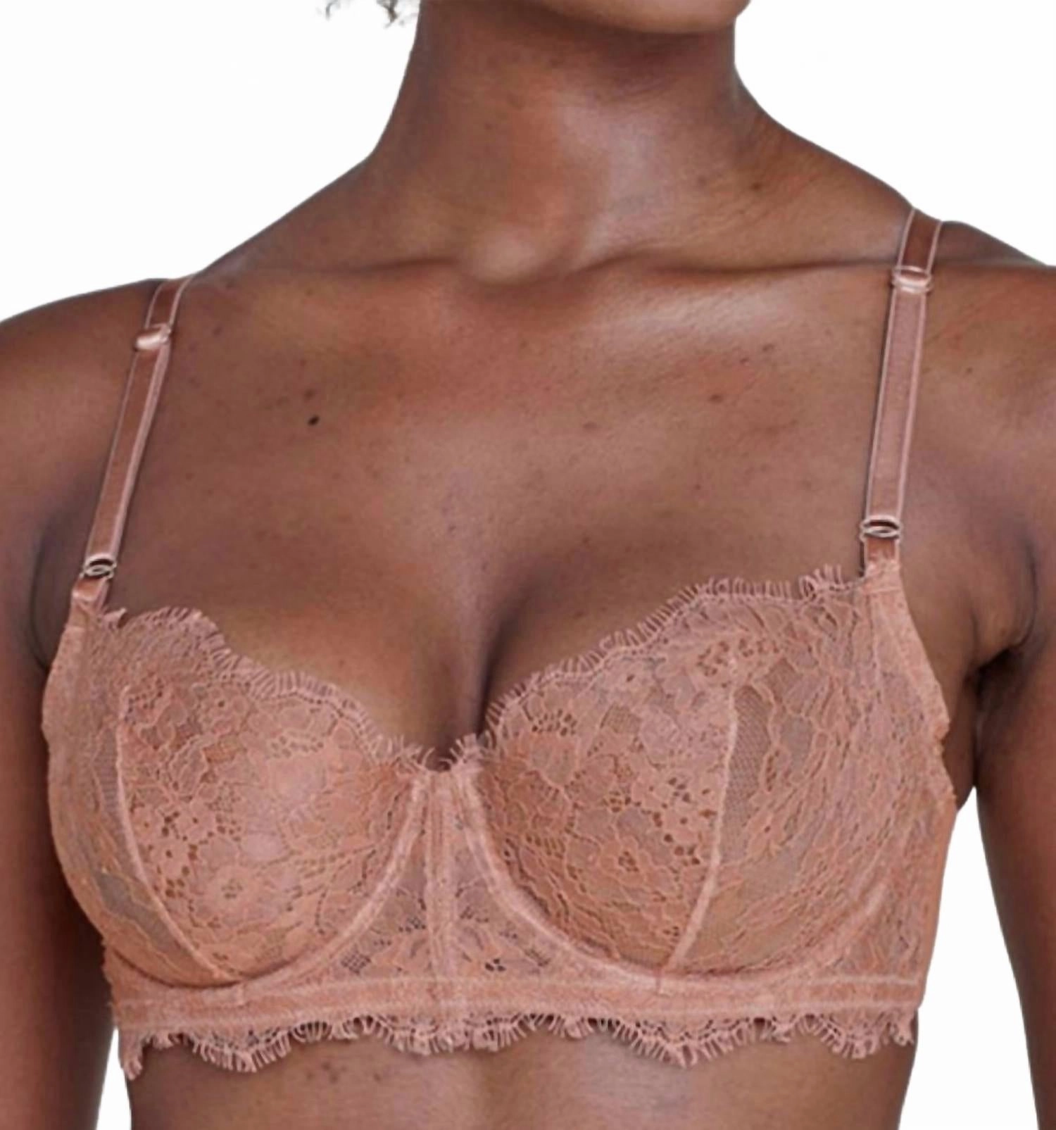 Entice Lace Balconette Bra In Gleam/terracotta