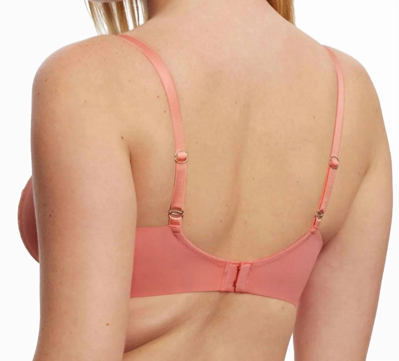 Entice Lace Side Support Full Coverage Bra In Geranium/cashmere