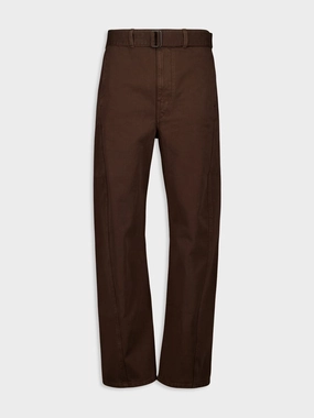 Espresso Twisted Belted Pants Bottoms Mens - cheap mens shorts online