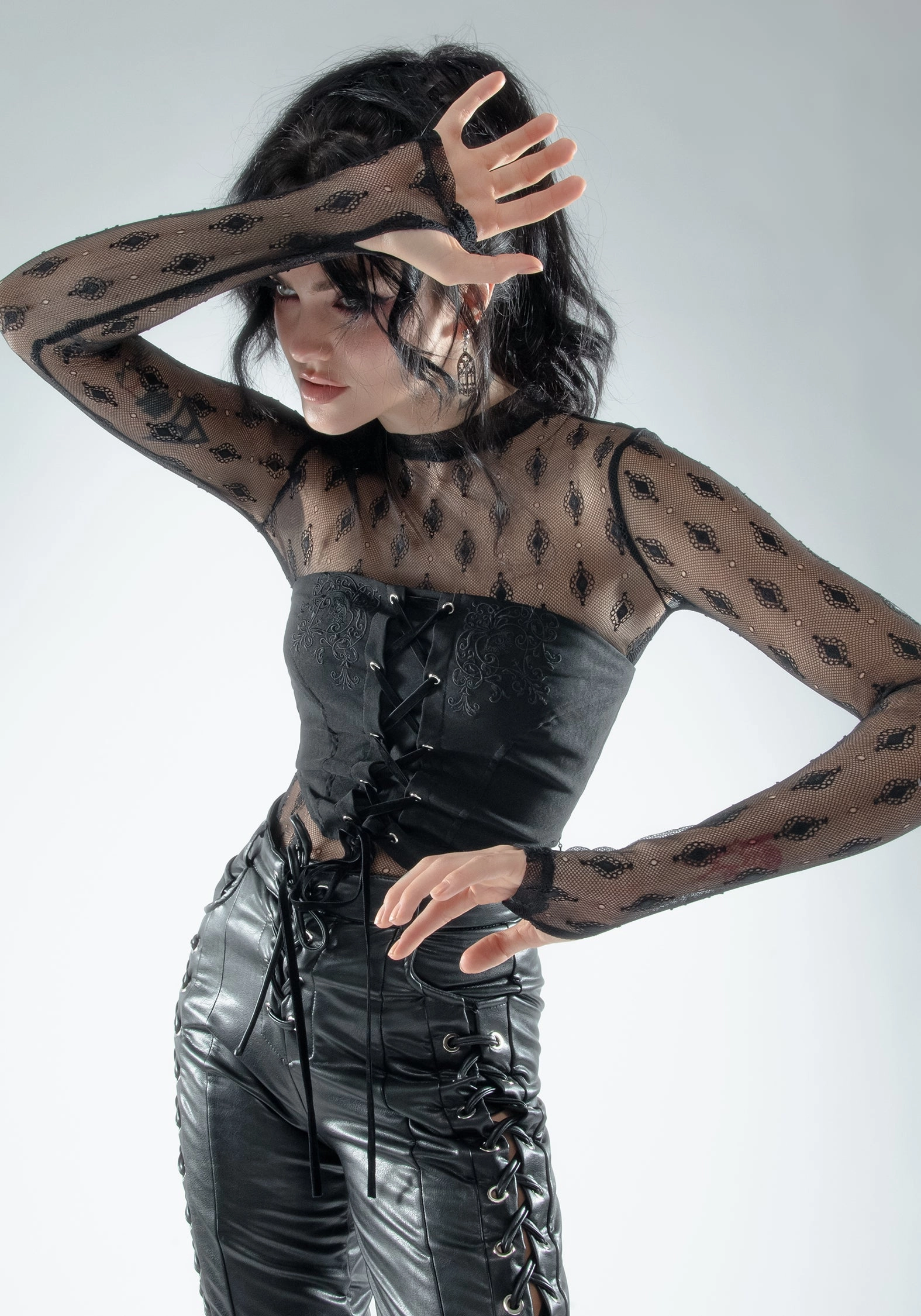Essendi Long Sleeve Mesh Top