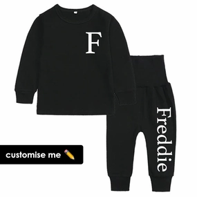 Essex Personalised Initial & Name Pant Tracksuit Set (3m-12 Years) (MRK X) Holiday Collection - holiday outfits clearance