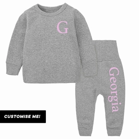 Essex Personalised Initial & Name Pant Tracksuit Set (3m-12 Years) (MRK X) Holiday Collection - holiday outfits clearance
