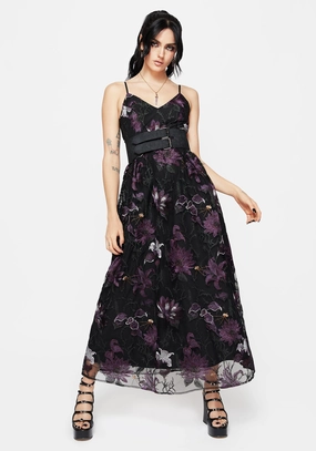 Estrid Embroidered Mesh Midaxi Cami Dress Dresses Womens - women's dresses clearance