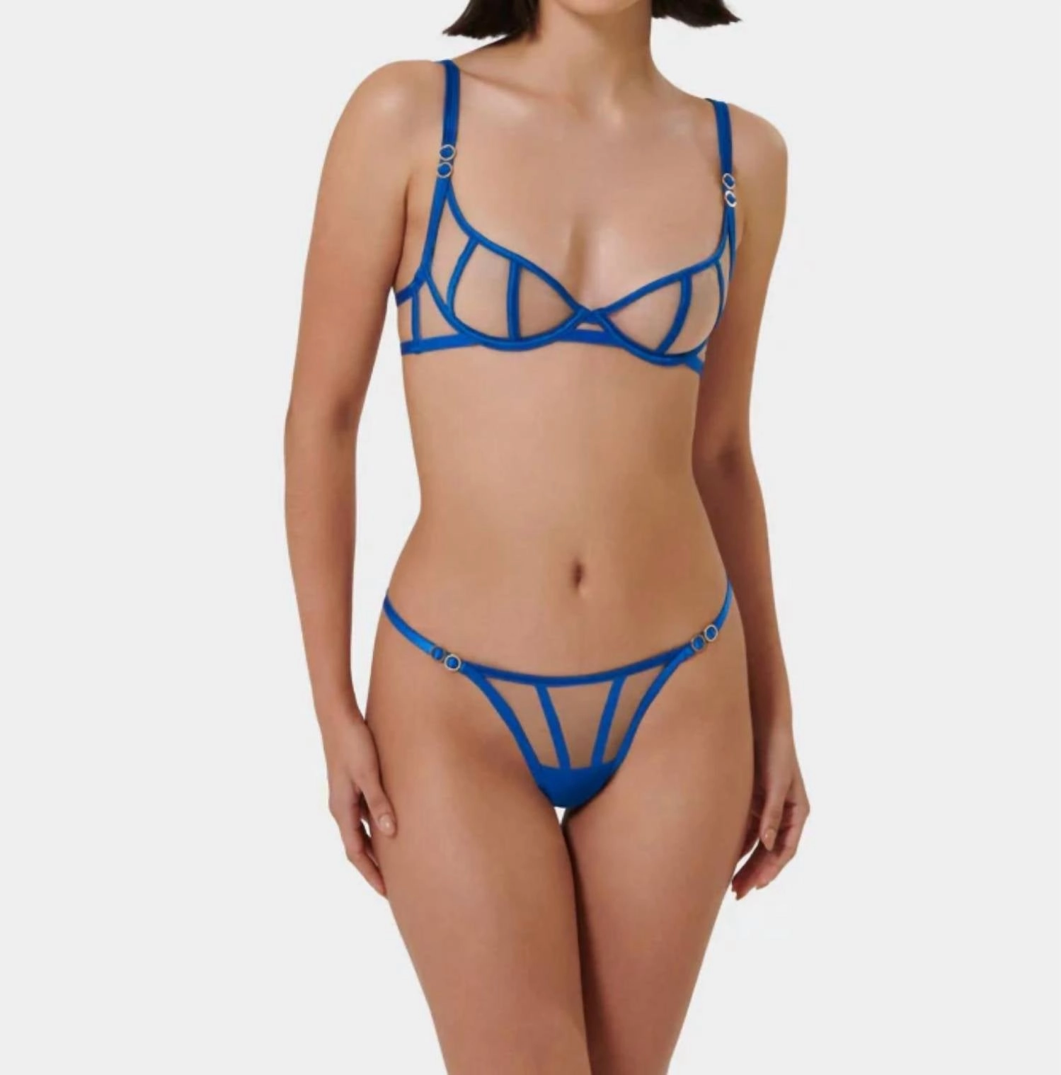 Etta Wired Bra In Egyptian Blue/sheer