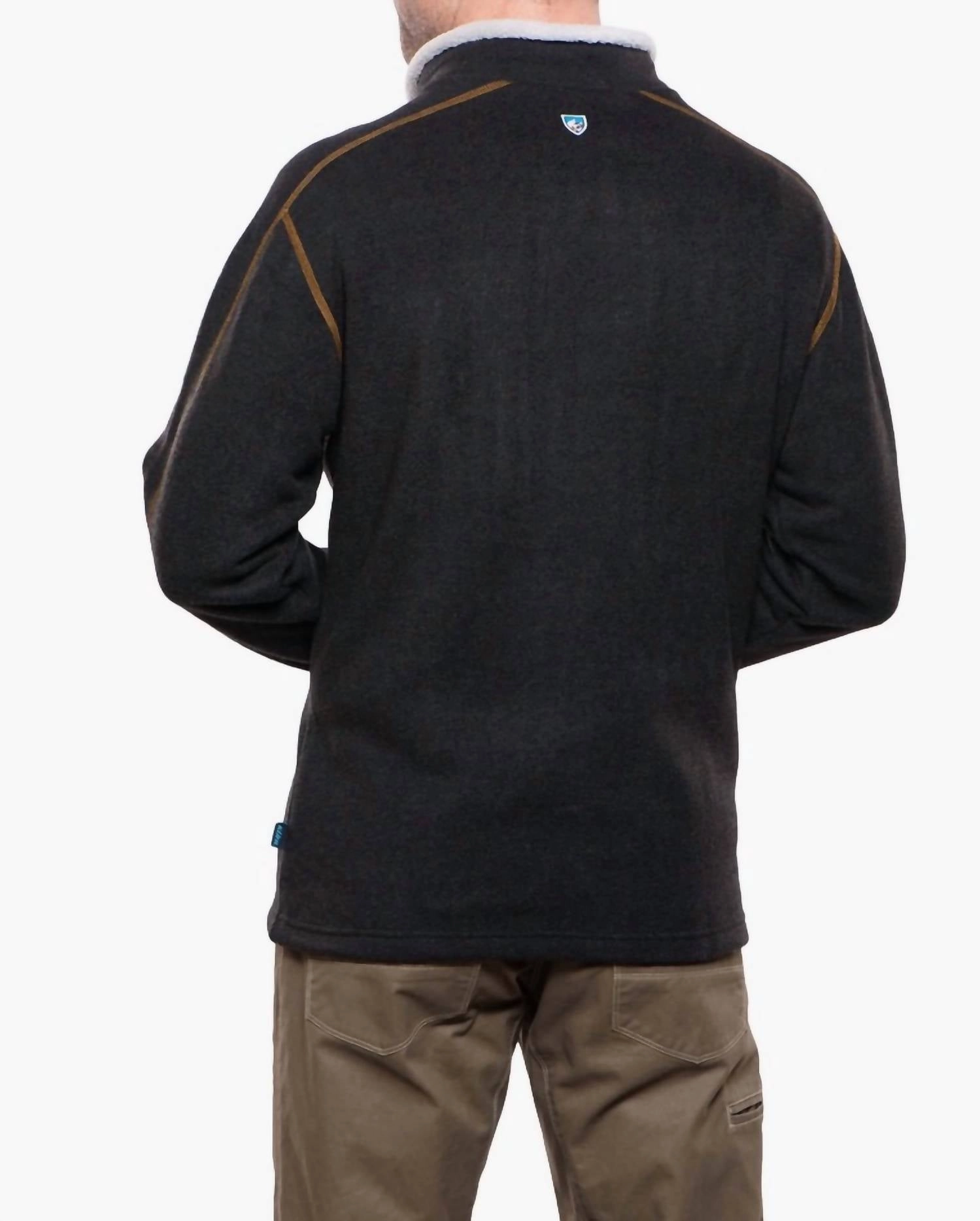 Europa 1/4 Zip Sweater In Charcoal