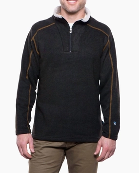 Europa 1/4 Zip Sweater In Charcoal chunky knit discount