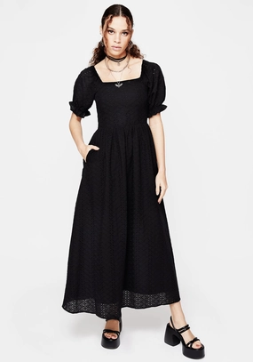 Euthymia Broderie Puff Sleeve Maxi Dress Dresses Womens - women's dresses clearance