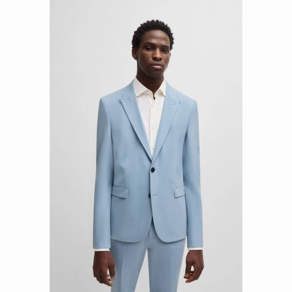 Extra-slim-fit blazer in wool-blend poplin