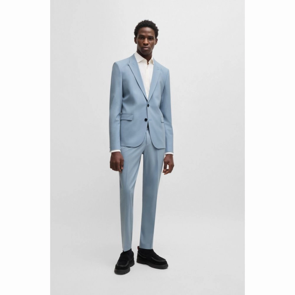 Extra-slim-fit blazer in wool-blend poplin