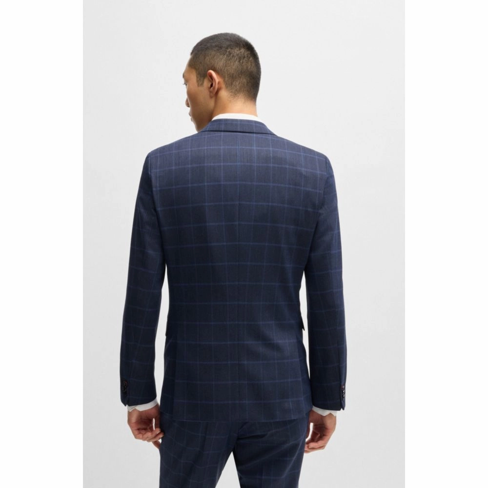 Extra-slim-fit suit in checked performance-stretch cloth