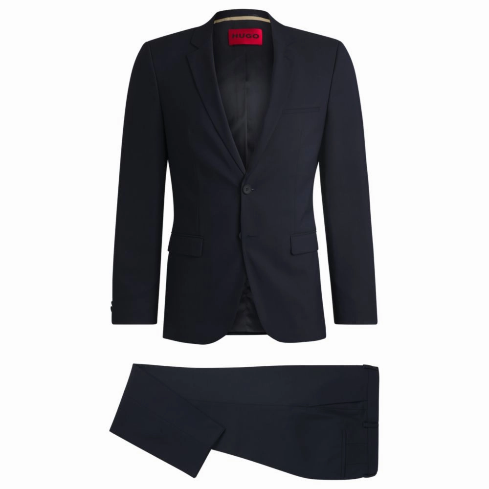 Extra-slim-fit suit in micro-patterned dobby