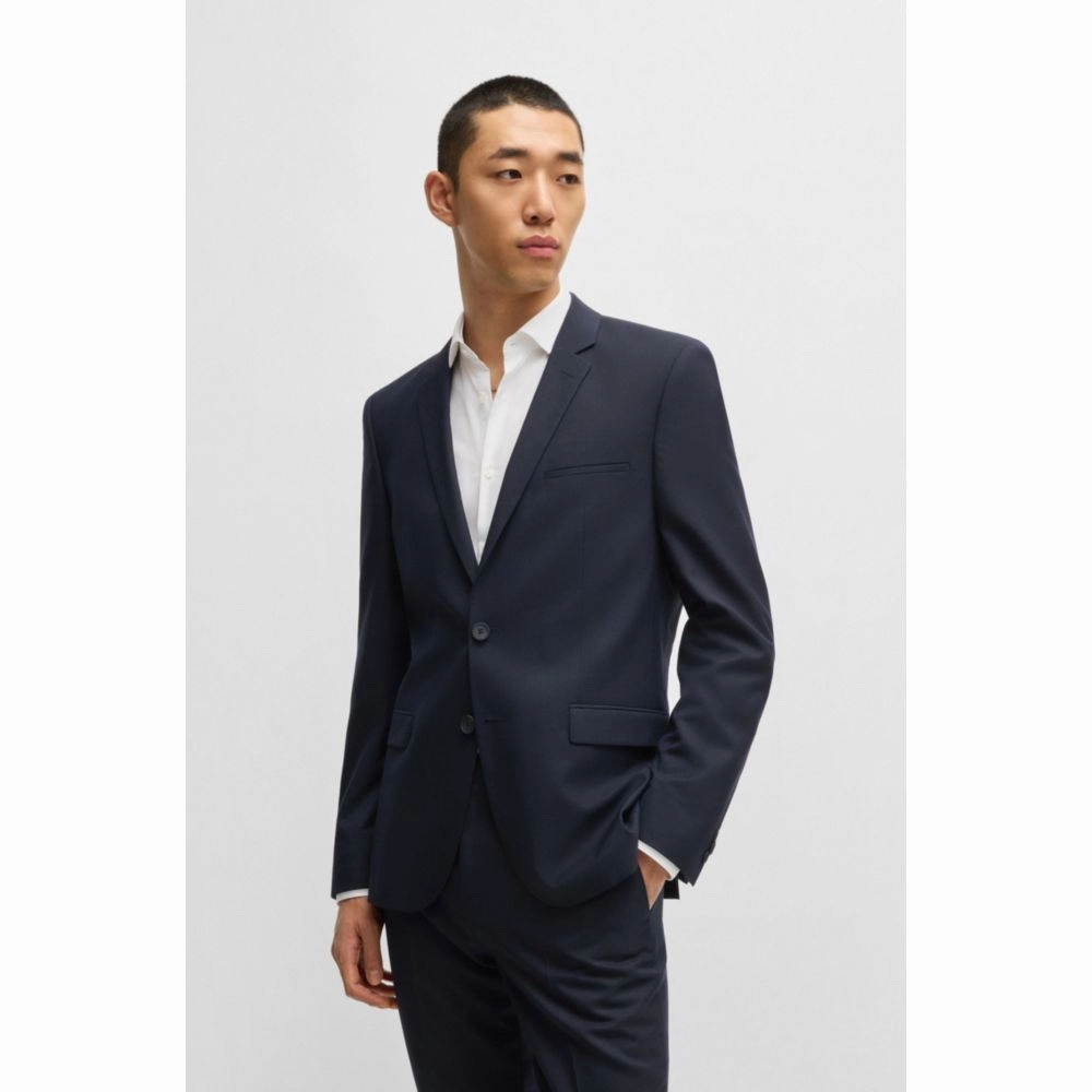 Extra-slim-fit suit in micro-patterned dobby