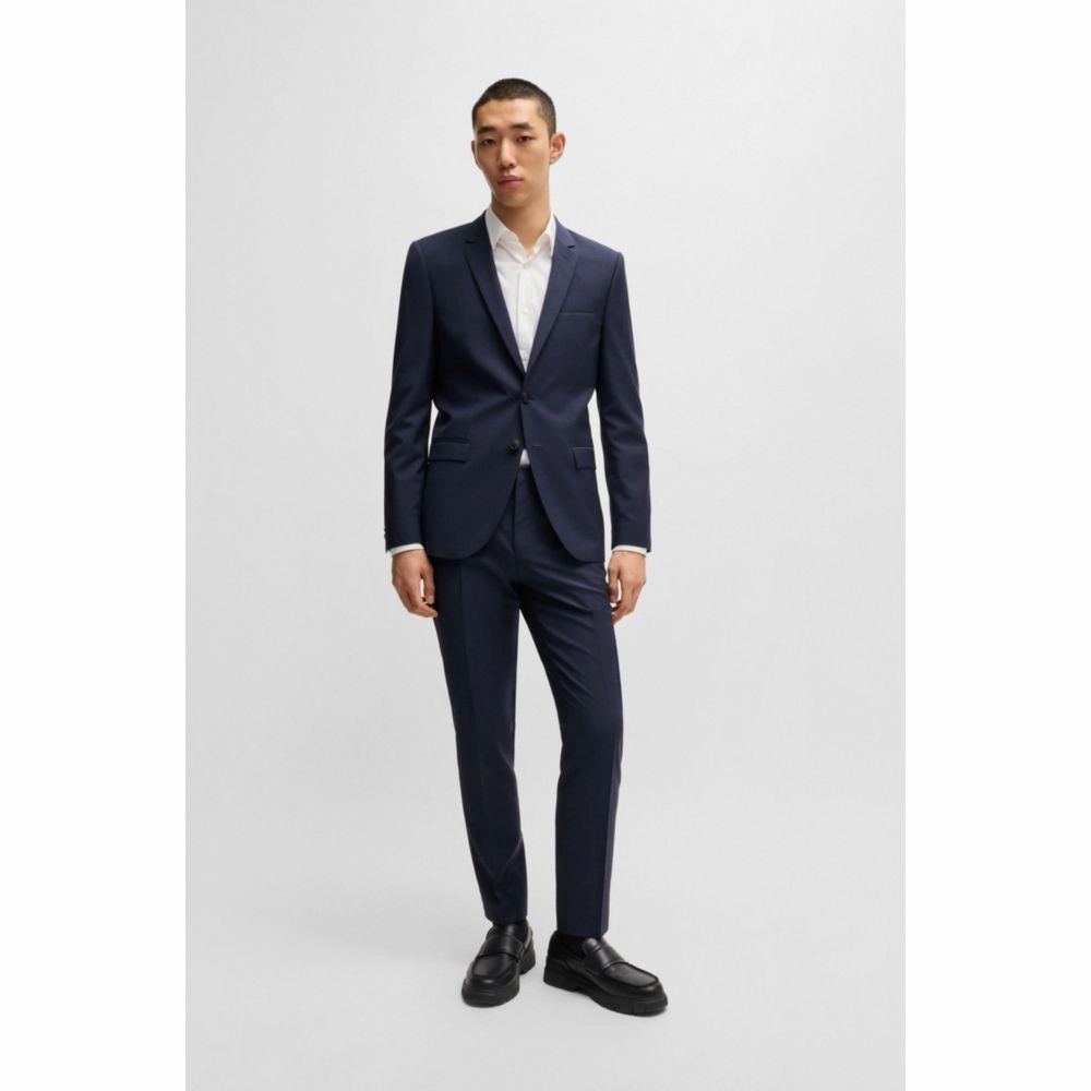 Extra-slim-fit suit jacket in melange wool