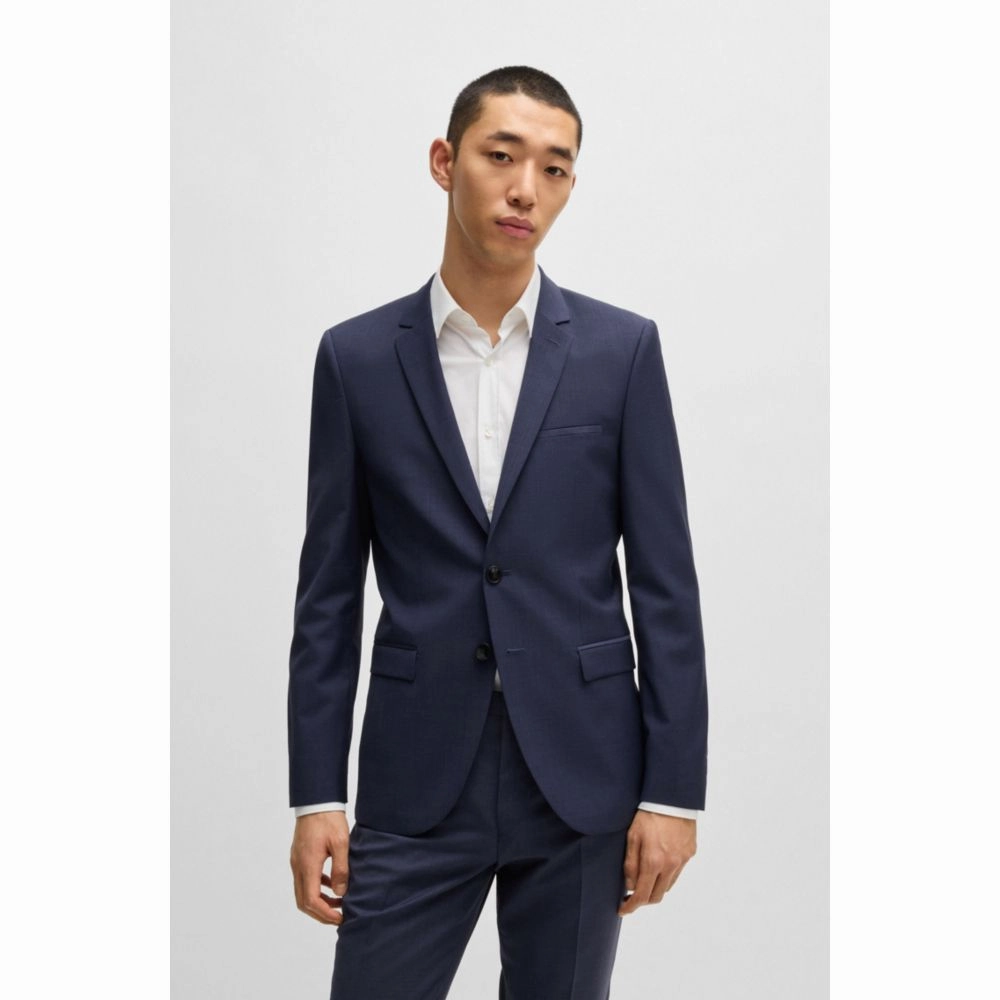 Extra-slim-fit suit jacket in melange wool