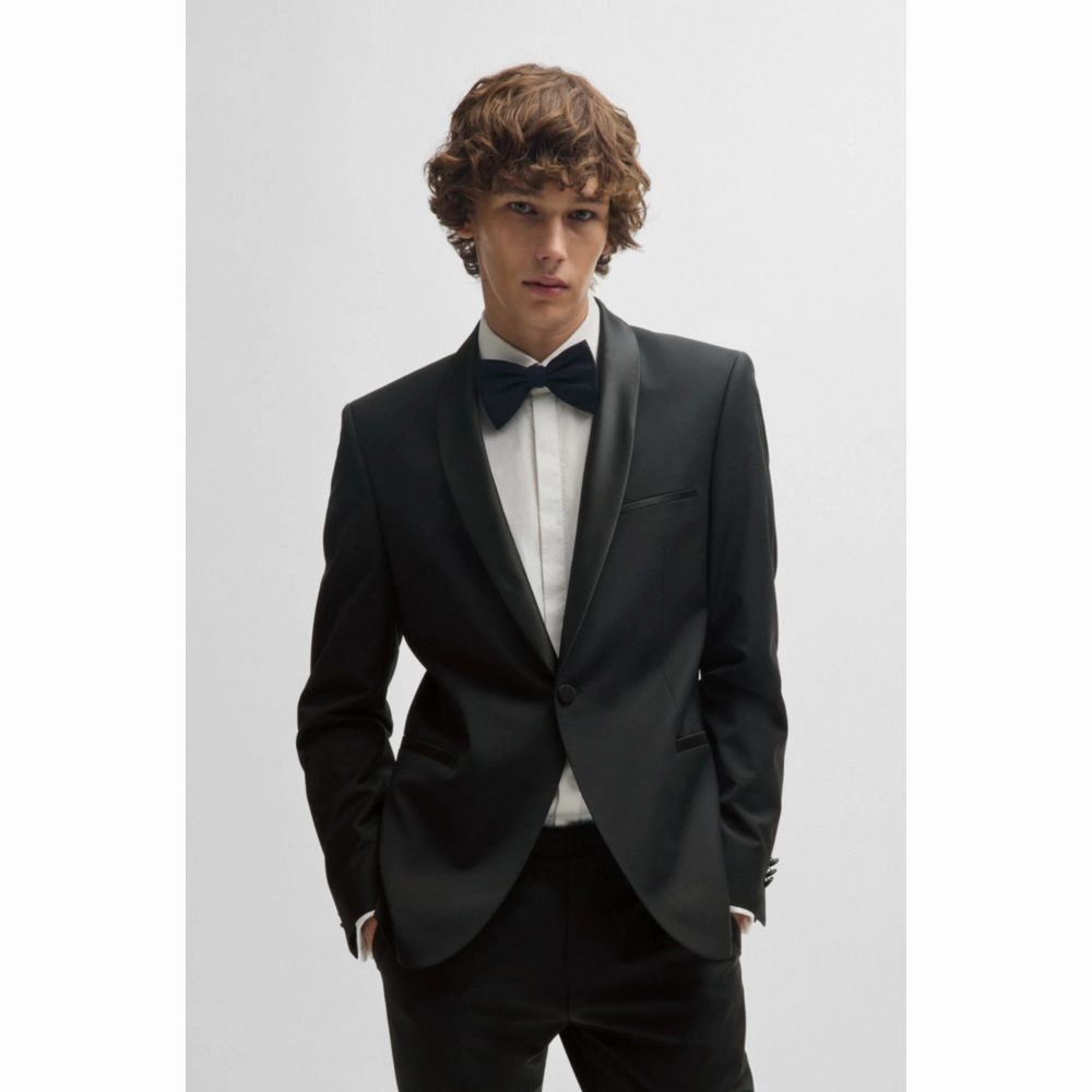 Extra-slim-fit tuxedo jacket in wool