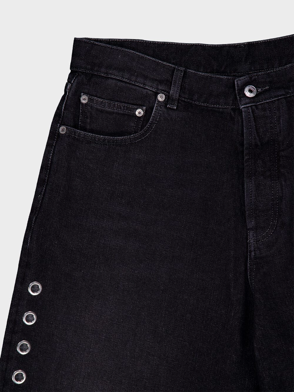 Eyelet Wide-Leg Jeans