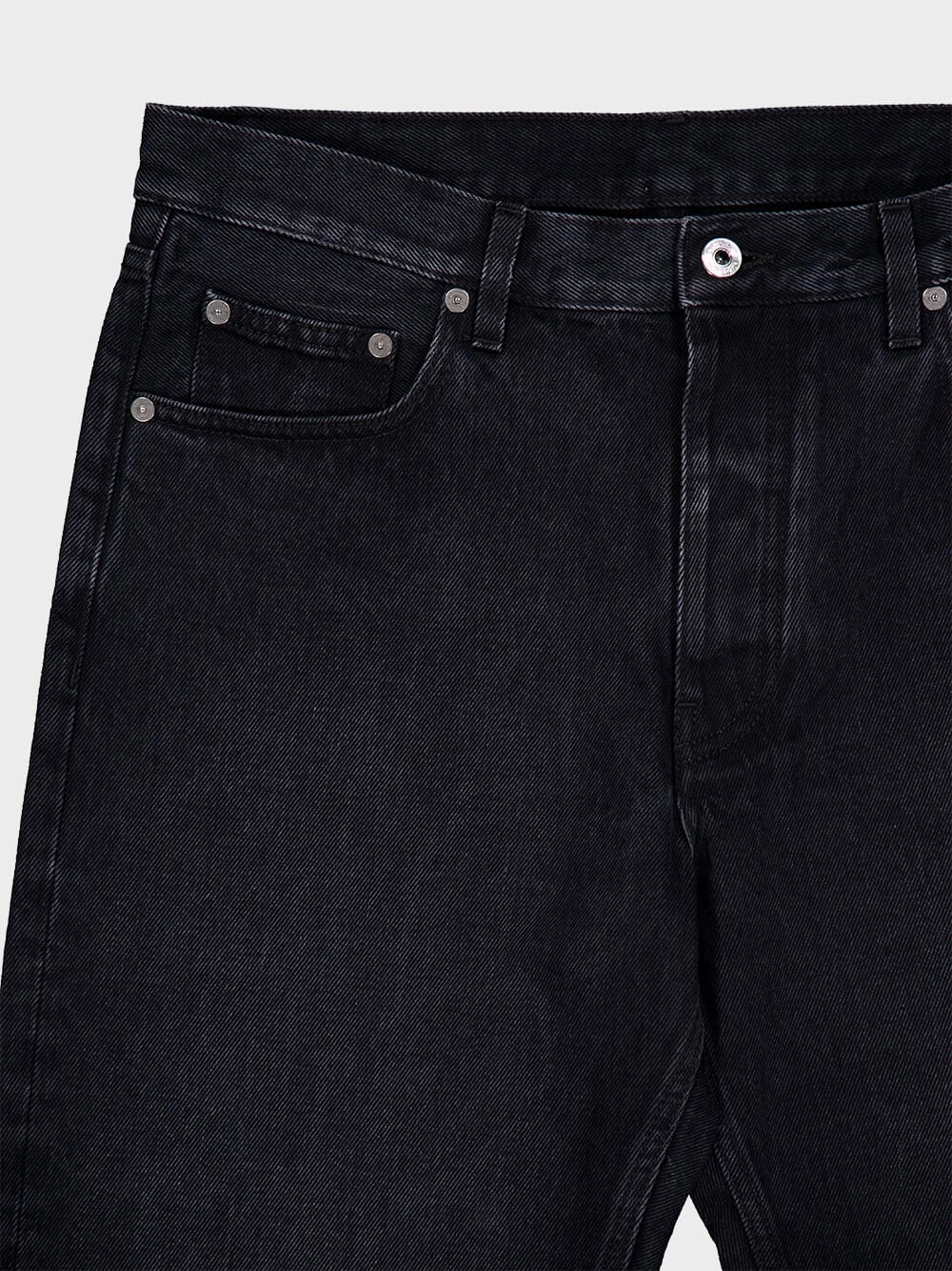 Faded-Effect Tapered Jeans
