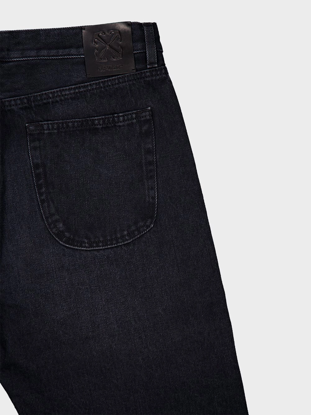 Faded-Effect Tapered Jeans