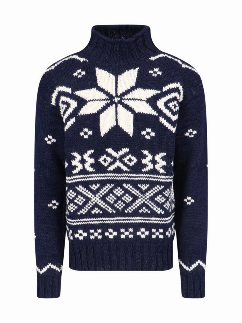 Fair Isle" Sweater ?C Blue designer sweaters outlet