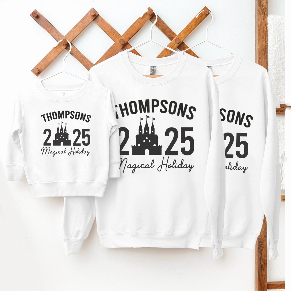 Family Magical Trip Personalised Name & Year Sweatshirts Holiday Collection - holiday outfits clearance