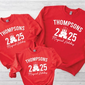 Family Magical Trip Personalised Name & Year Sweatshirts Holiday Collection - holiday outfits clearance