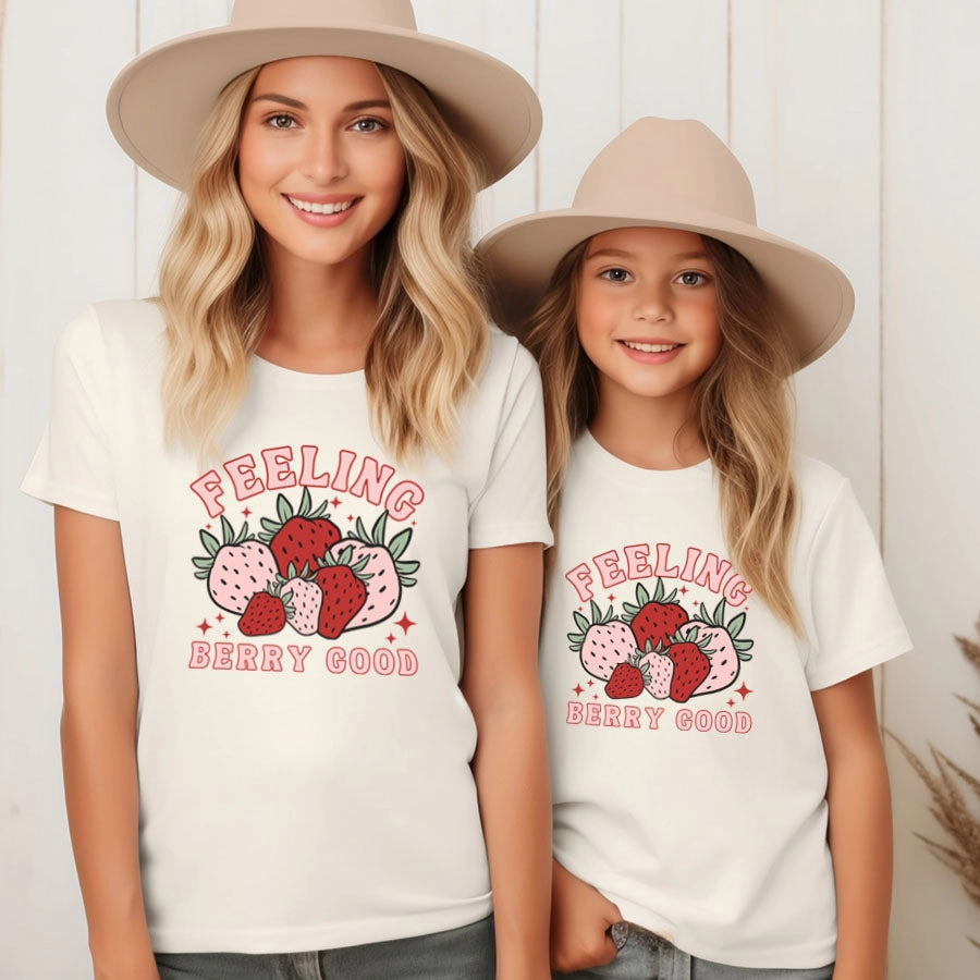 Feeling Berry Good Mum Matching T-Shirts- White Holiday Collection - holiday outfits clearance