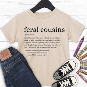 Feral Cousins Definition Kids Tee Holiday Collection - vacation wear sale