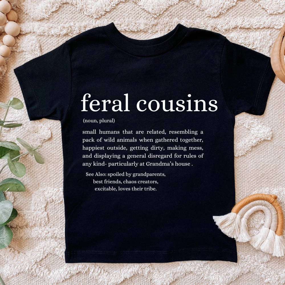 Feral Cousins Definition Kids Tee Holiday Collection - holiday outfits clearance
