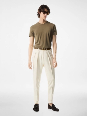 Fern Green Cotton T-Shirt Tops Mens - flannel shirts
