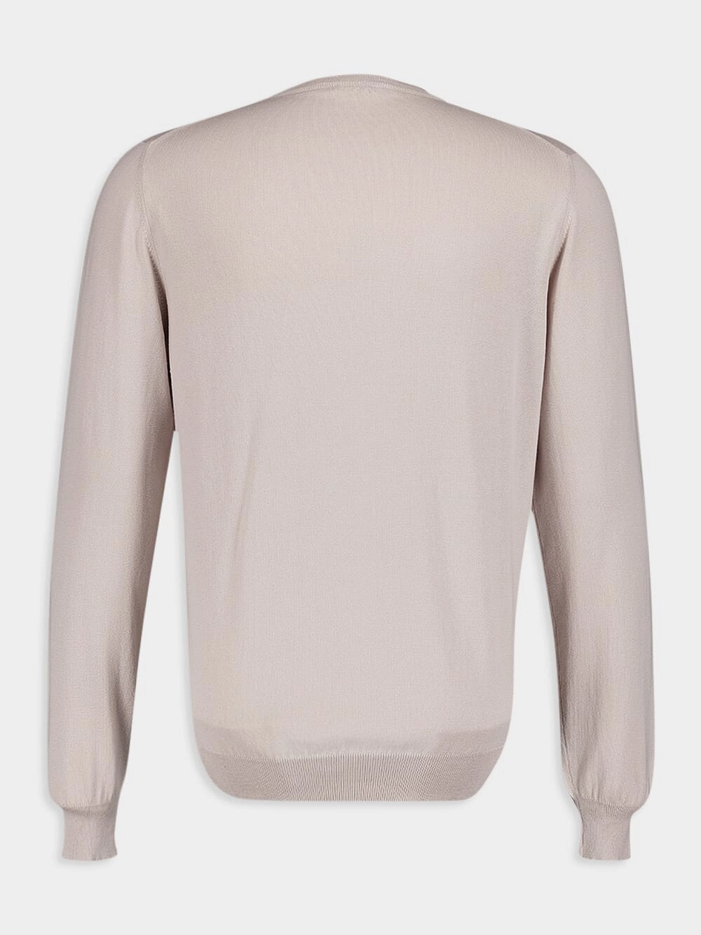 Fine Knit Beige Cotton Jumper