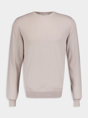 Fine Knit Beige Cotton Jumper Tops Mens - men's t-shirts outlet