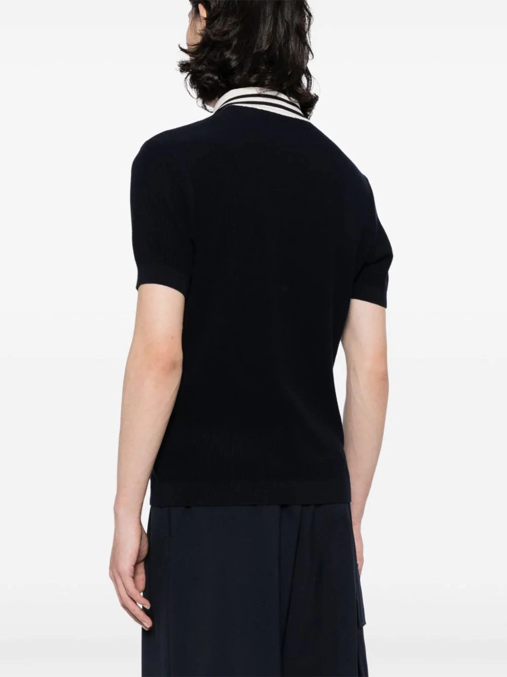 Fine-Ribbed Cotton Polo Shirt