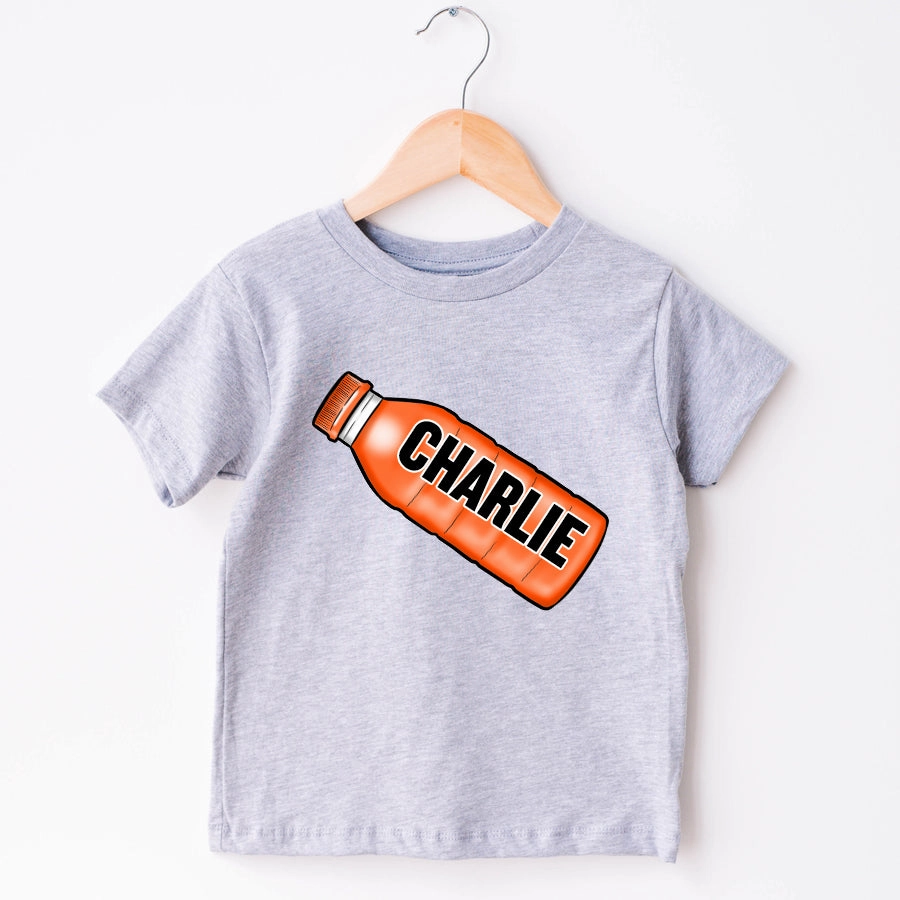 Fizz Hydrate Bottle Personalised Name Grey T-Shirt