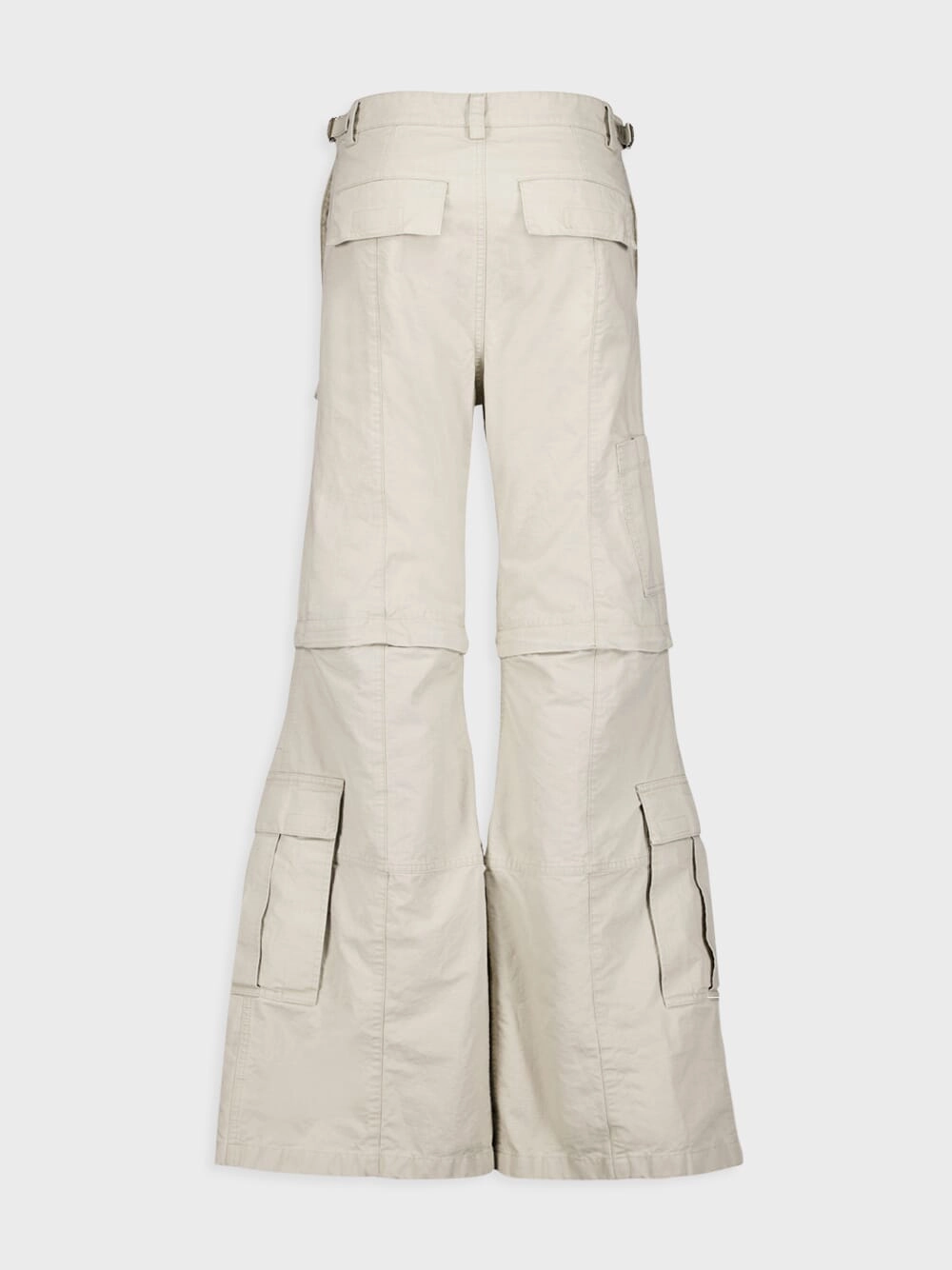 Flared Cotton Cargo Pants