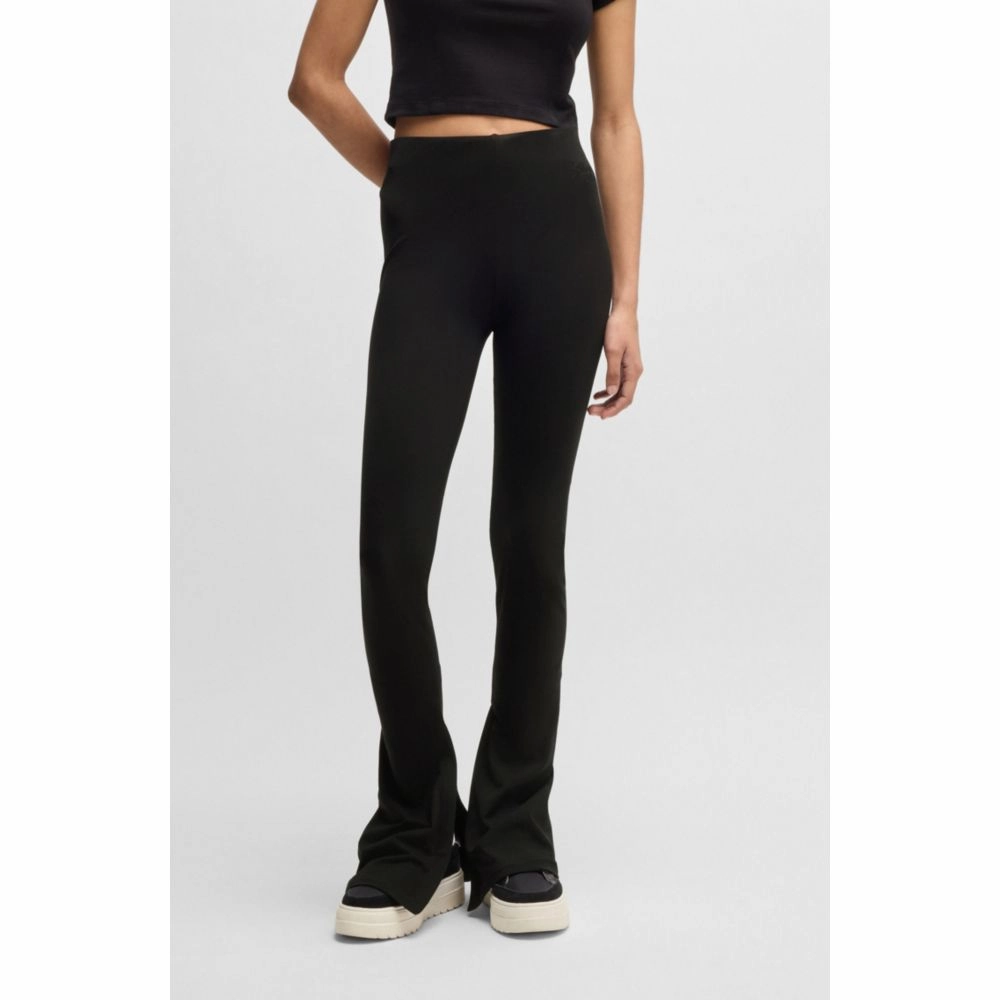 Flared-leg trousers in stretch cotton