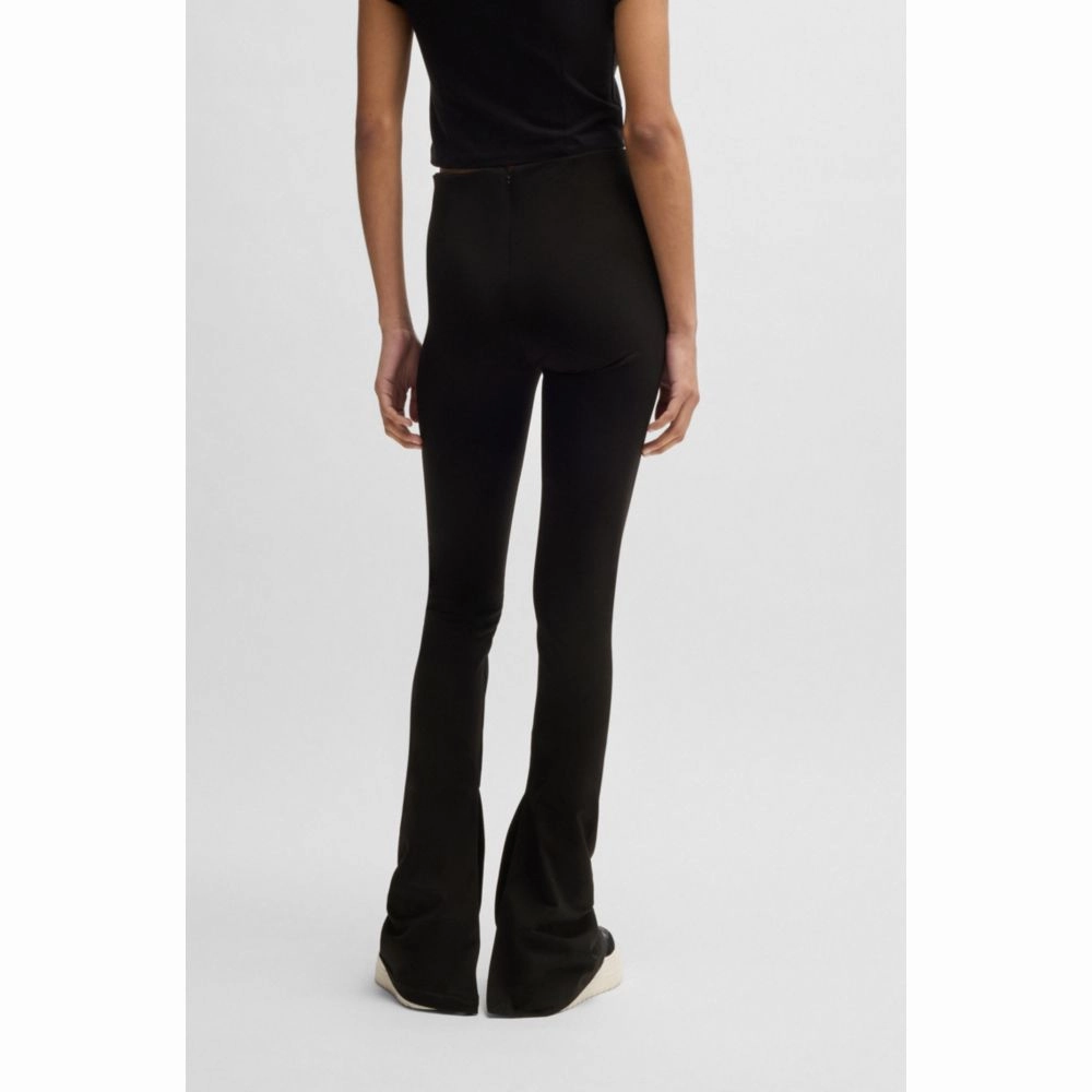 Flared-leg trousers in stretch cotton