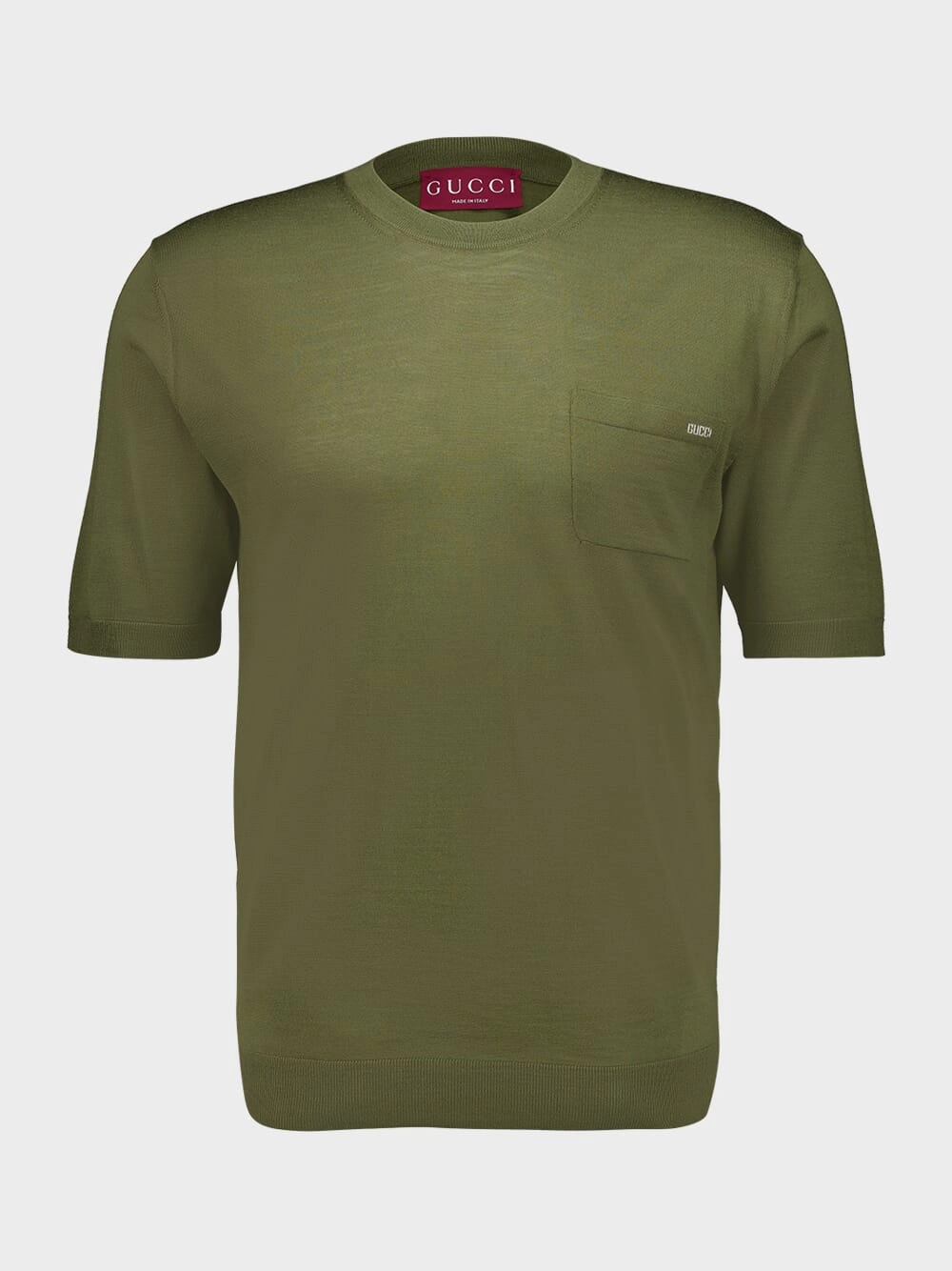 Forest Green Fine Wool Knit Top with Intarsia Tops Mens - flannel shirts