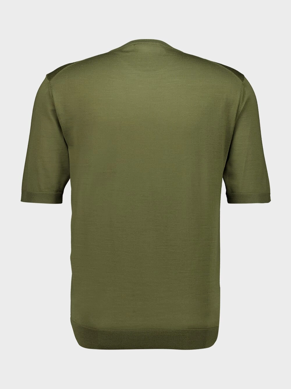 Forest Green Fine Wool Knit Top with Intarsia