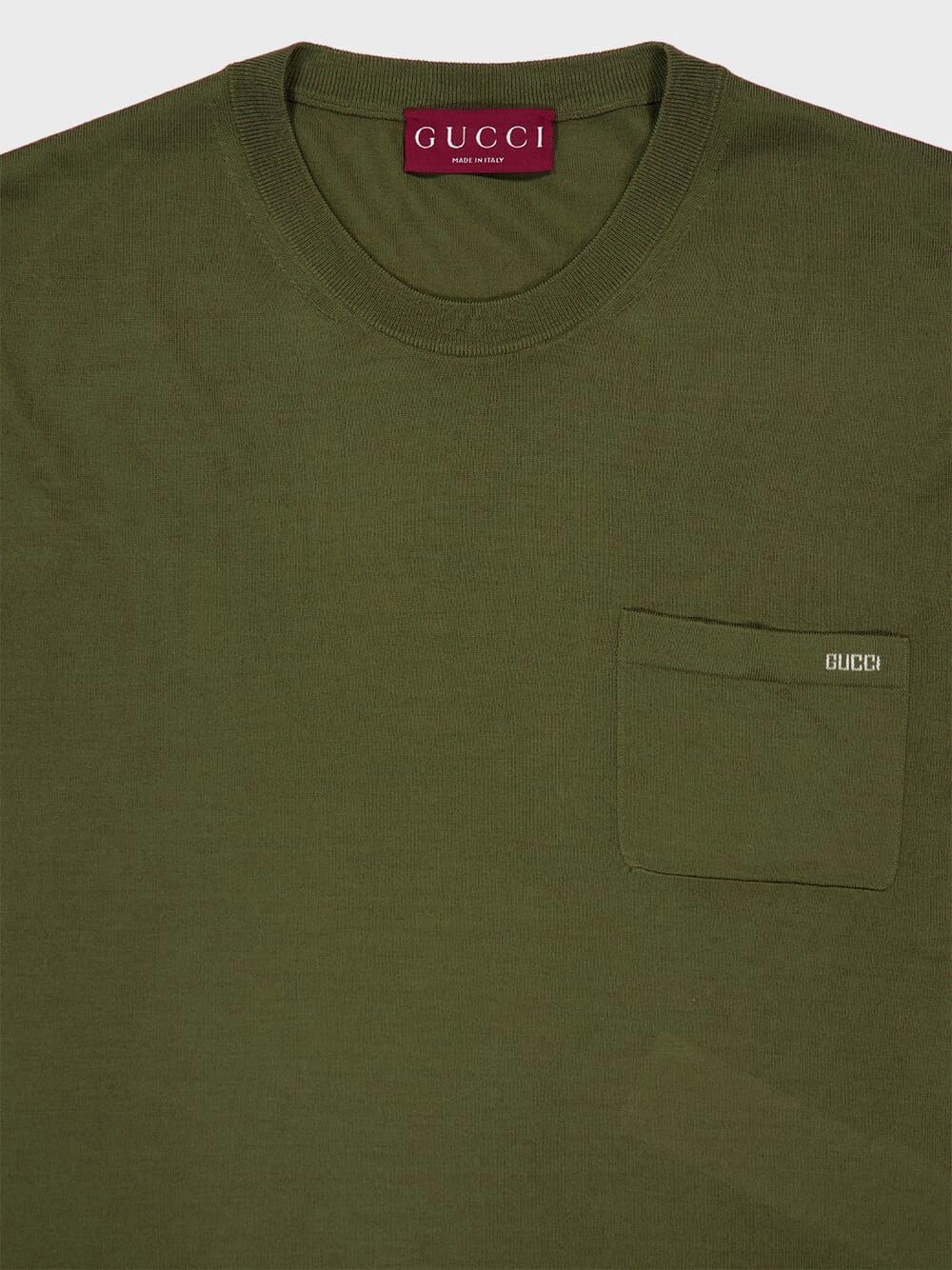 Forest Green Fine Wool Knit Top with Intarsia