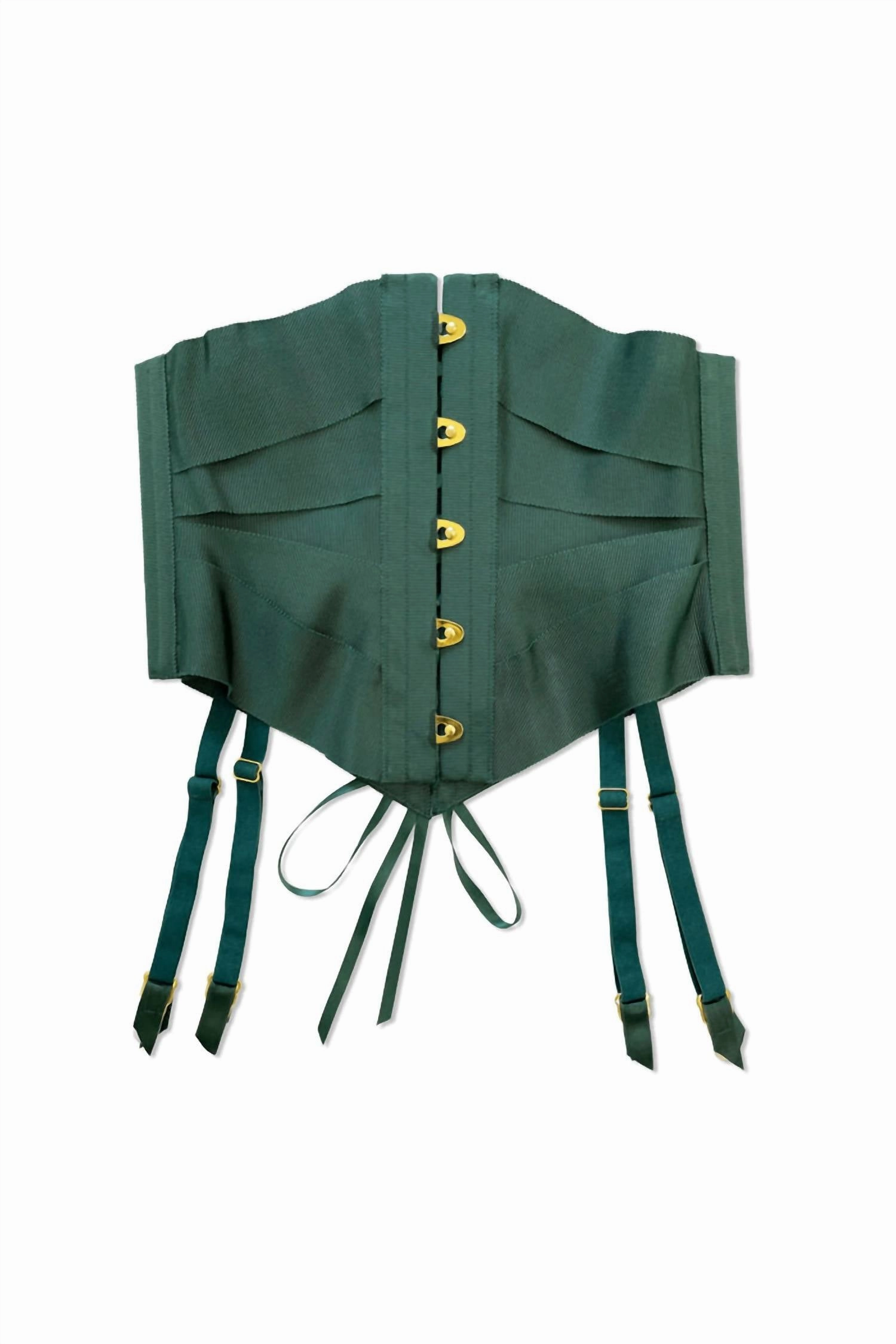 Fort Luxe Ribbon Corset In Forest