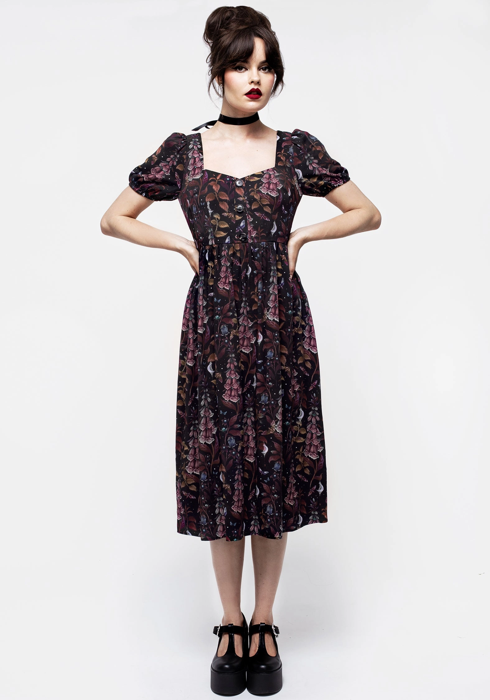 Foxglove Button Detail Midi Dress Dresses Womens - women's dresses clearance