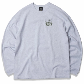 Frizmworks Radio Man Long Sleeve Tee White Melange henley shirts online