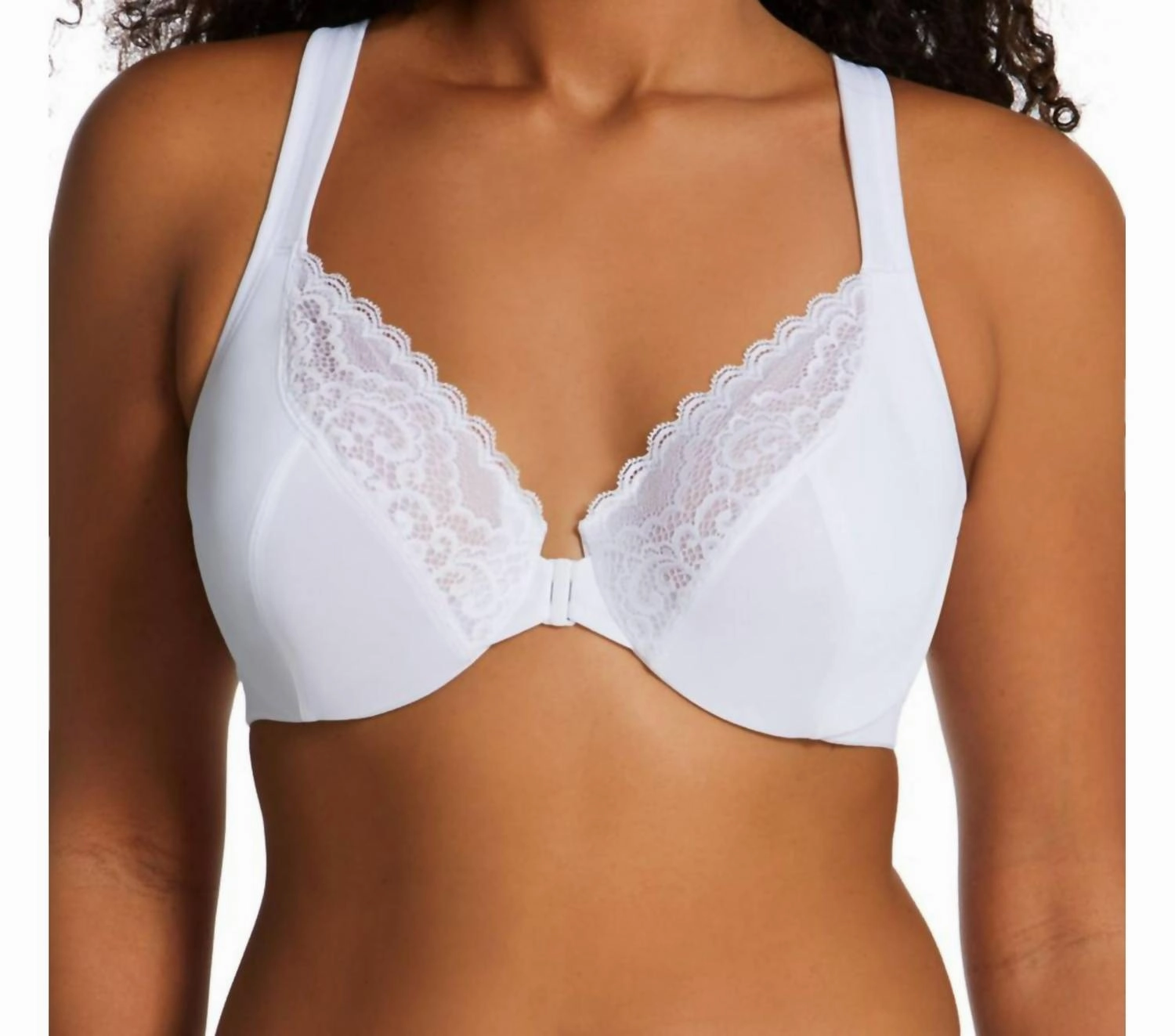 Front Close No Poke Dreamwire Bra In White