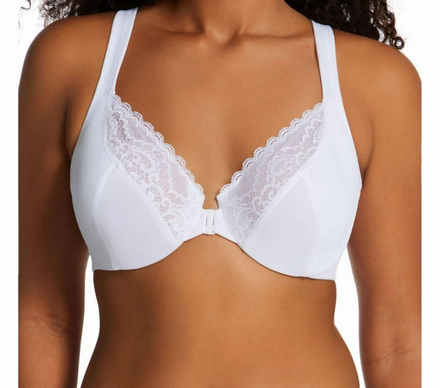 Front Close No Poke Dreamwire Bra In White