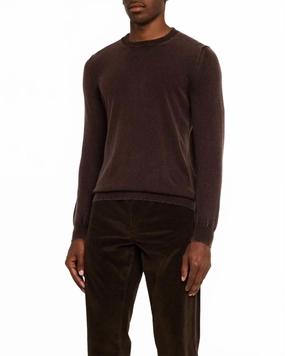 Frosted Crewneck Sweater In Brown winter sweaters outlet