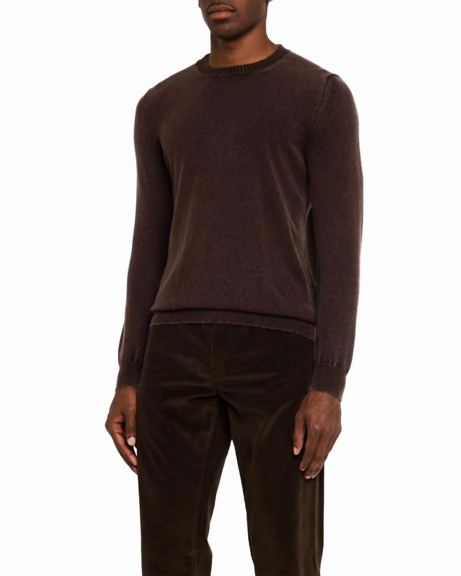 Frosted Crewneck Sweater In Brown winter sweaters outlet