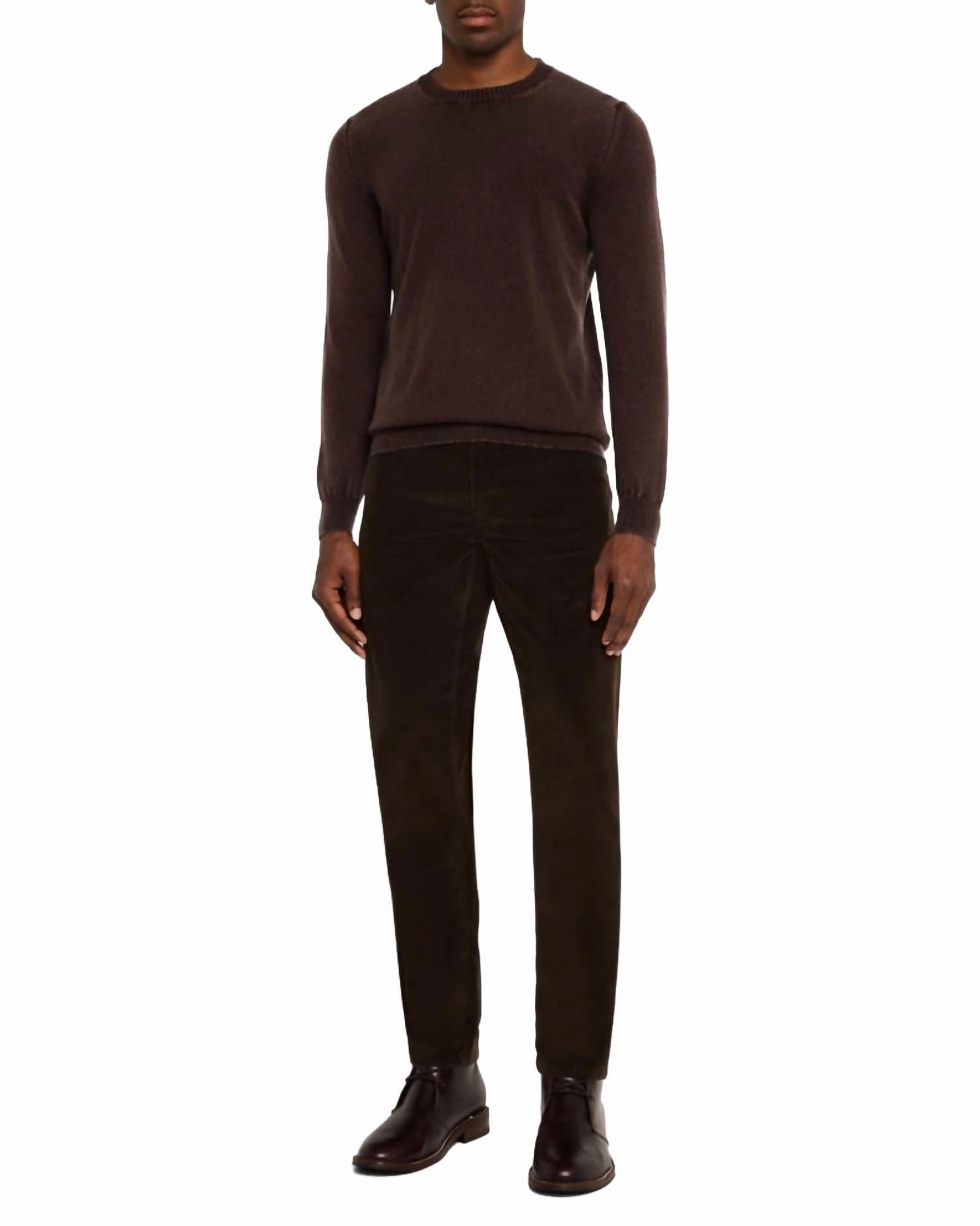 Frosted Crewneck Sweater In Brown