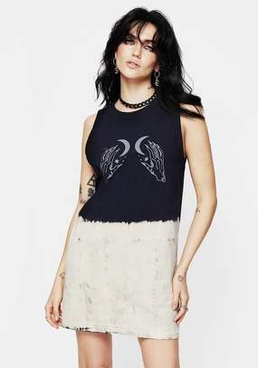 Galdor Tie Dye Longline Tank Top Dresses Womens - women's dresses clearance