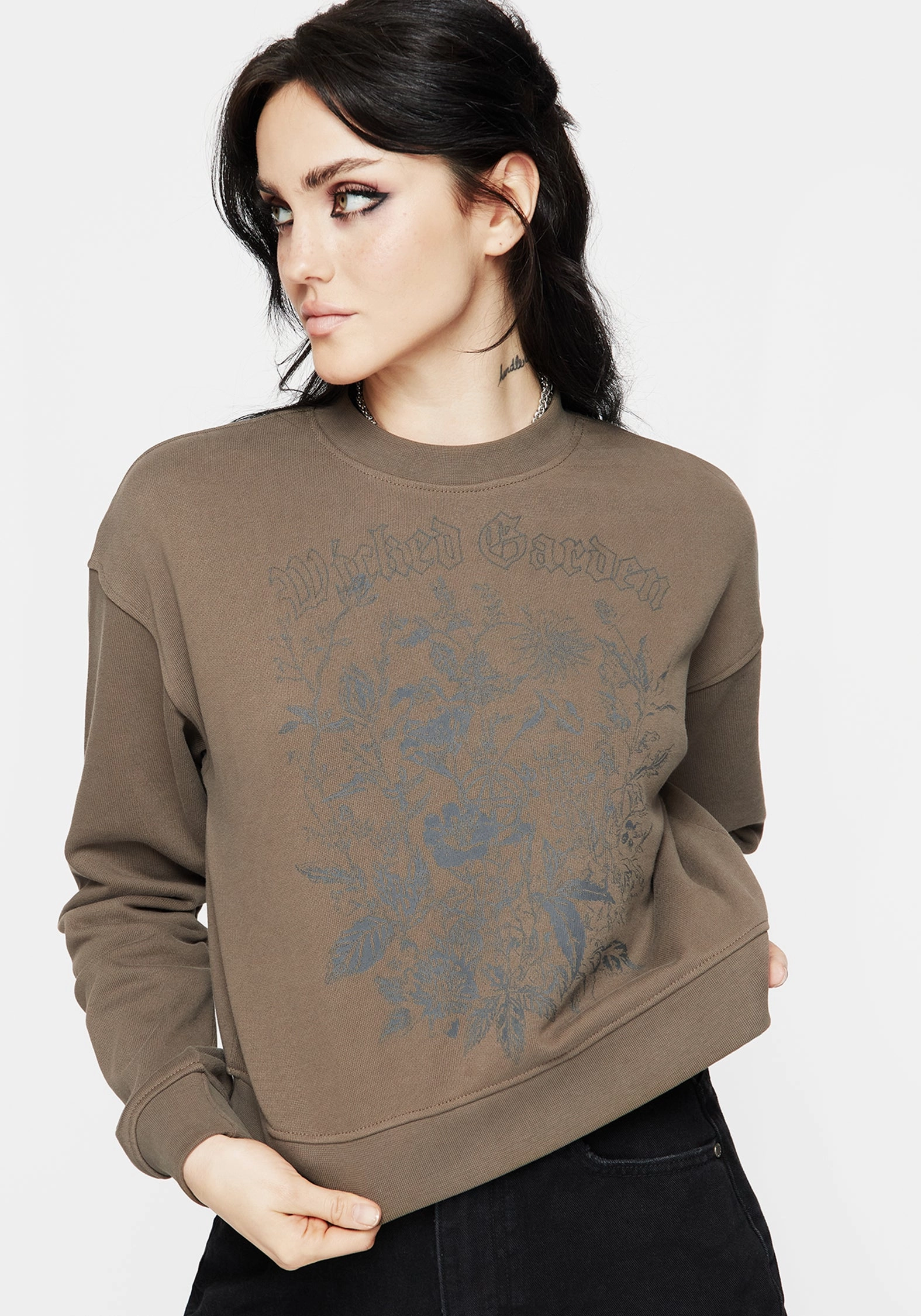 Galerina Graphic Print Cotton Sweatshirt Tops Womens - women's blouses clearance